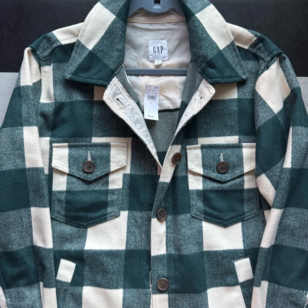 NWT GAP Plaid Shirt Jacket Large - Picture 5 of 7